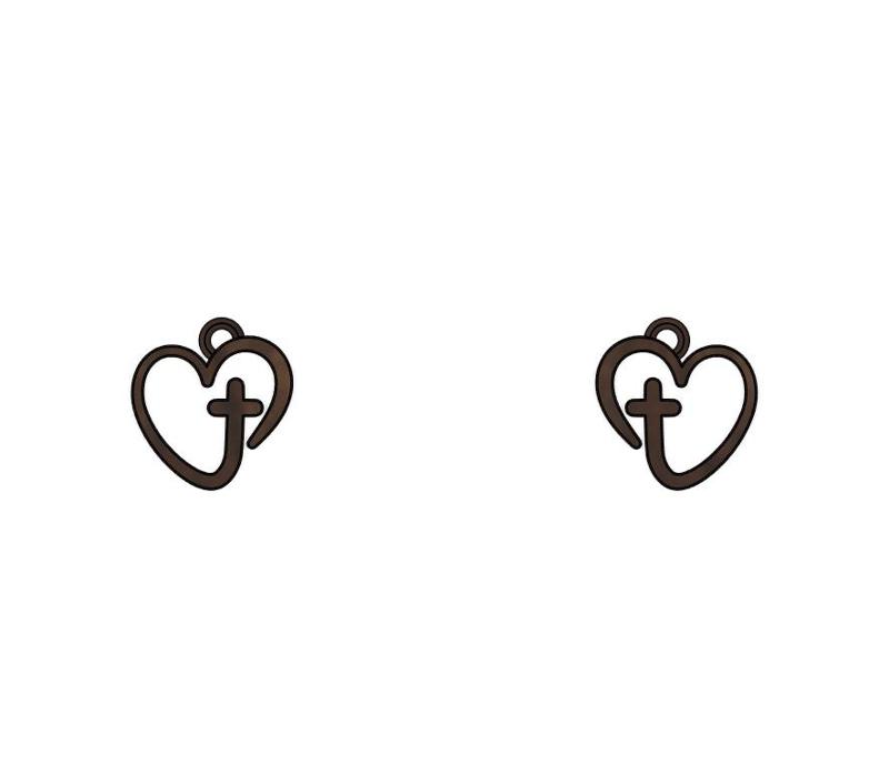 Cross Heart Earrings