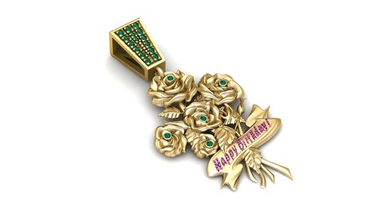 Rose Flower Pendant 3D Printable Model