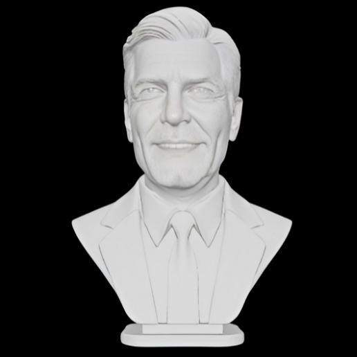 Smiling George Clooney 3D Printable Bust