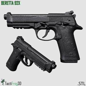 Beretta 92X Perfomance Full Size 1:1 3D Scan Model | Prop, Non-Functional STL 92 X