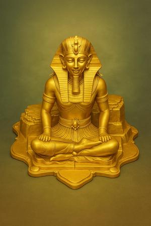 (free 24hs) Golden Pharaoh Meditation Statue - Exclusive 3D Model