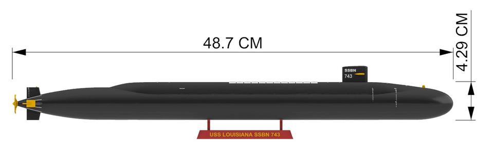 SUBMARINE USS LOUISIANA SSBN 743 - 1/350 High Quality