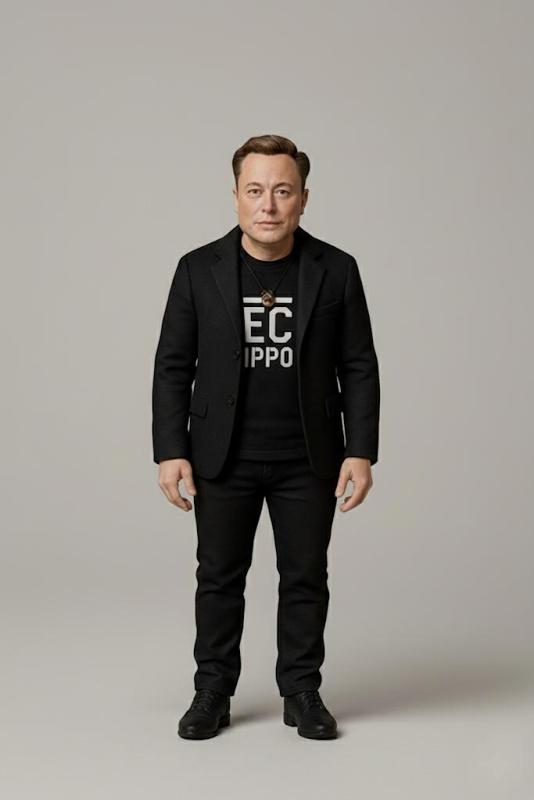 Realistic 3D model of Elon Musk in collectible version