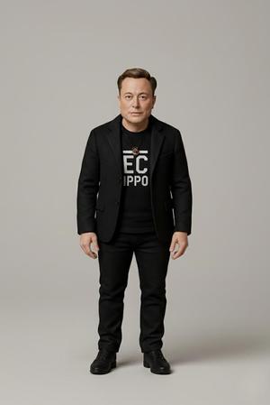 Realistic 3D model of Elon Musk in collectible version