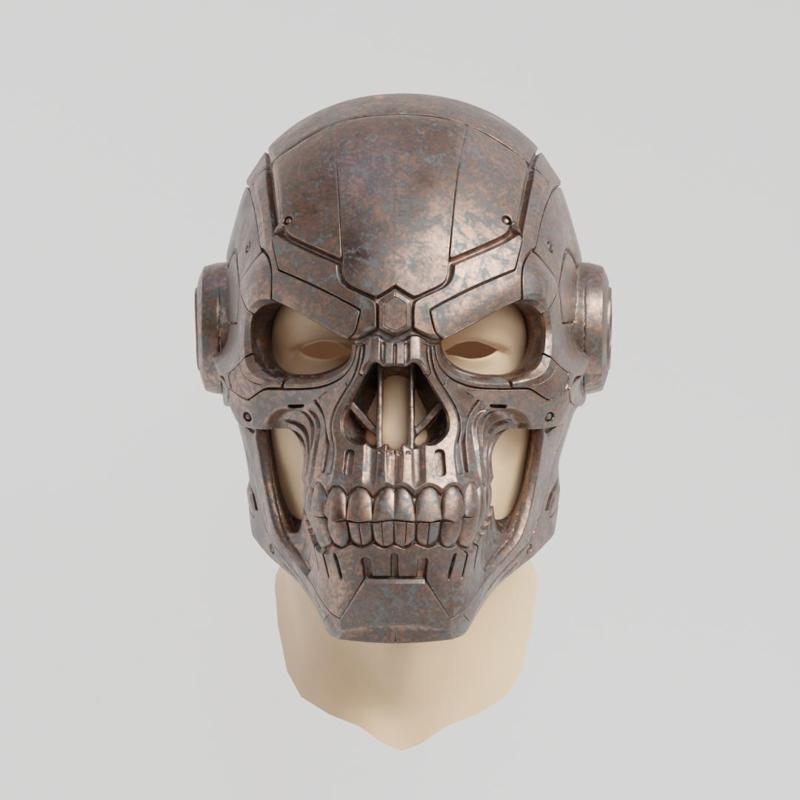 Robotic Skull Mask 3D for Cosplay/Sci-Fi | Futuristic Cyborg STL Model |