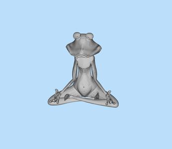 Meditating Frog Desktop Ornament Miniature Scene Digital Model