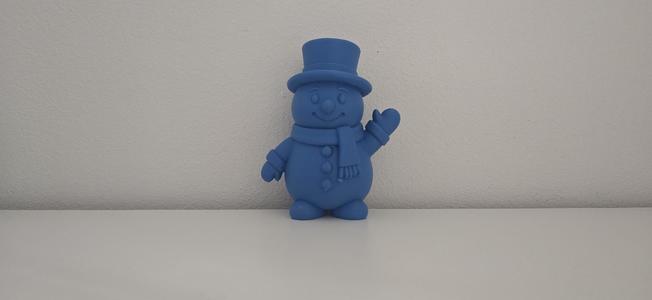 Waving Snowman with Top Hat Christmas Figurine