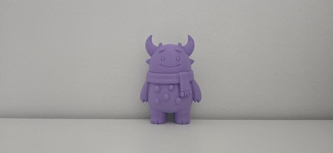 Cute Horned Monster with Scarf Winter Figurine
