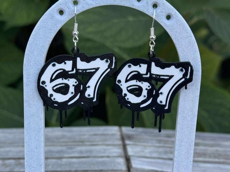 Graffiti/bloody style 67 earrings
