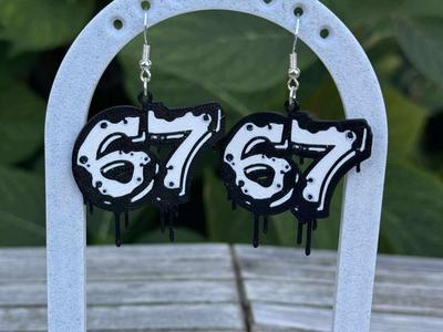 Graffiti/bloody style 67 earrings