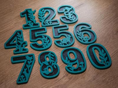 Numbers 0–9 in Forest Design