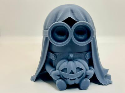 minion fantasma con calabaza para halloween