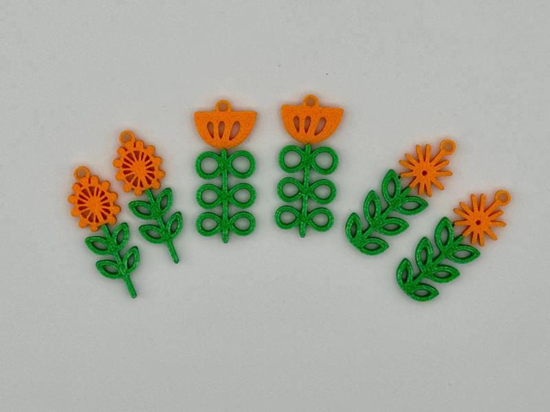 Scandianavian flower earring set