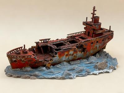 Stranded Giant Ship
