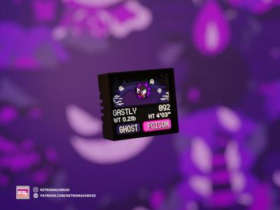 #0092 - Gastly ghost pokedex screen