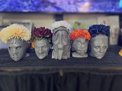 Halloween Planter heads