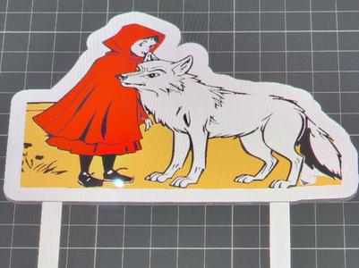 Little Red Riding Hood with bad wolf cake topper