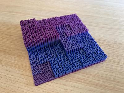 Hilbert Curve Fractal Mountain