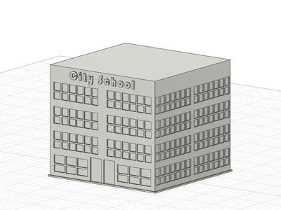 City School (Diorama Facade — No Supports)
