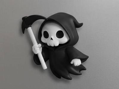Chibi Grim Reaper Refrigerator Magnet
