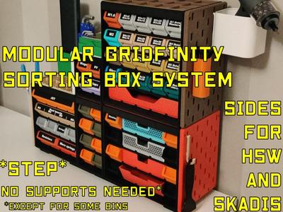 Modular Gridfinity sorting box system - HSW SKADIS