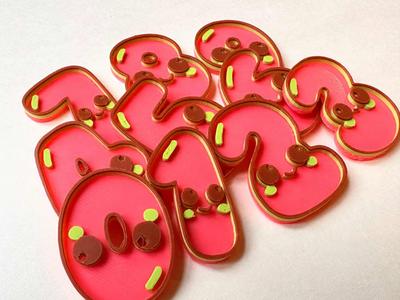 Number Charm Keychains Cute Faces Sensory Play