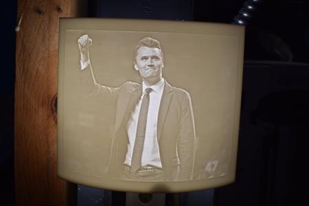 Charlie Kirk lamp lithophane