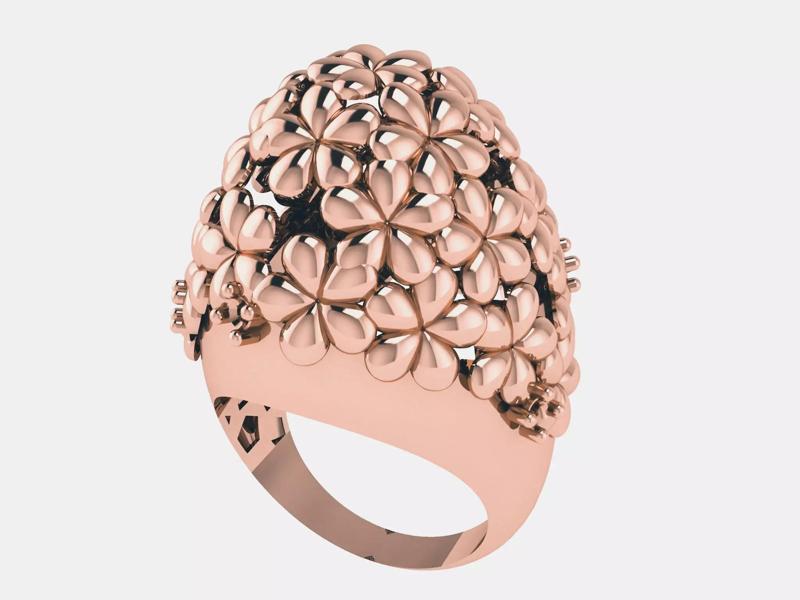 Flower Dome Plain gold ring