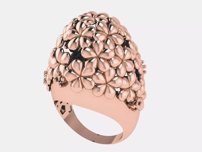 Flower Dome Plain gold ring