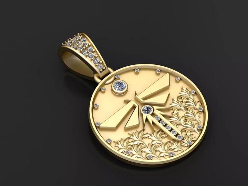 DRAGONFLY INSECT COIN PENDANT 3D PRINTABLE MODEL