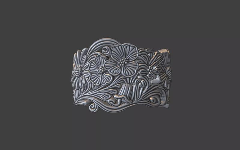 silver flower ring