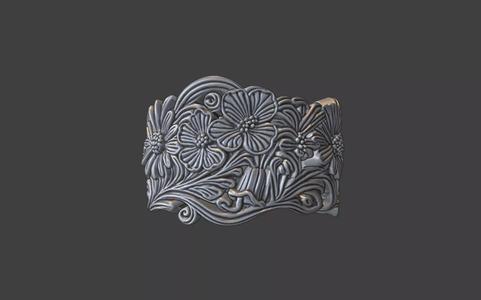 silver flower ring