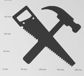 Wandtattoo Hammer und Säge