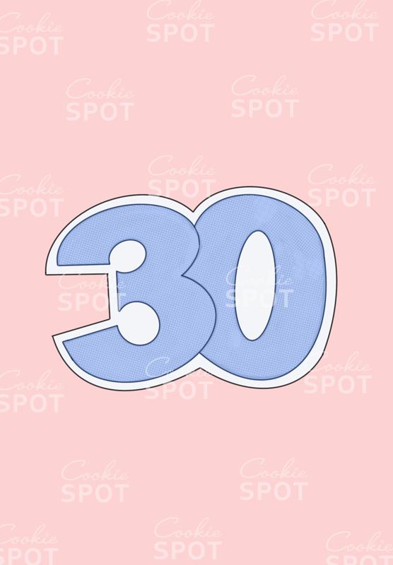 Number 30 Cookie Cutter