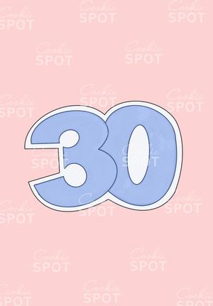 Number 30 Cookie Cutter