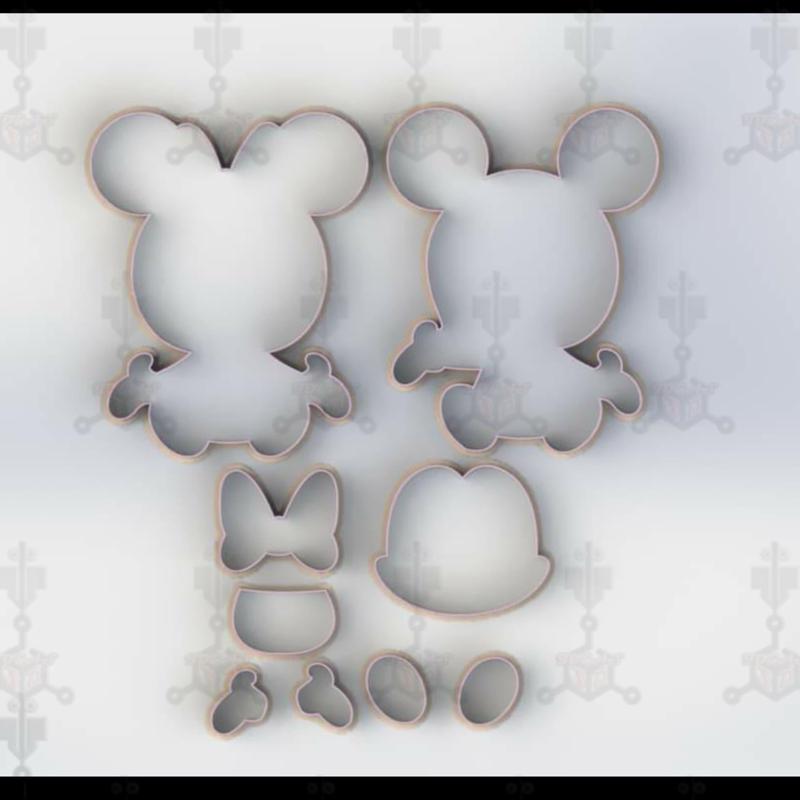Mickey and Mimi Mouse Armountable Cookie Cutter Set