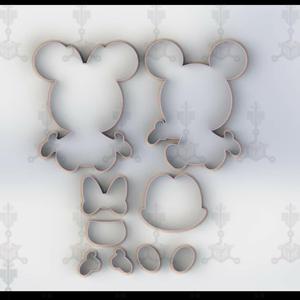 Mickey and Mimi Mouse Armountable Cookie Cutter Set