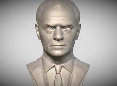 Prime Minister of Poland Donald Tusk bust for 3D printing