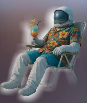 Astronaut in beach