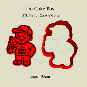 I'm Coke Boy STL file for Cookie Cutter