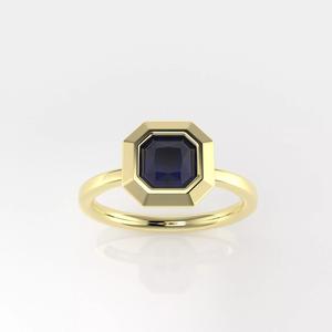 Wide Bezel Ring - Square Radiant - Basket Head Setting