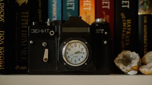 Zenit and Chaika II film camera clock - gift idea
