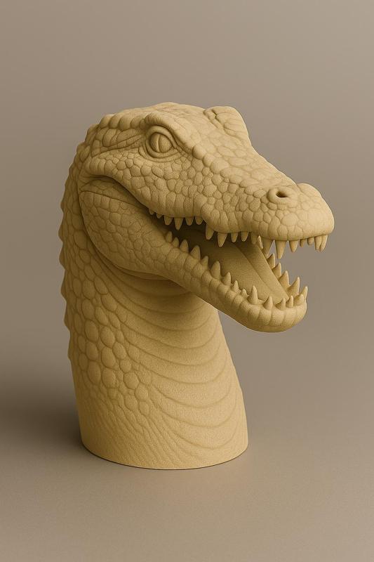Crocodile Head Bust – 3D Printable Reptile Sculpture