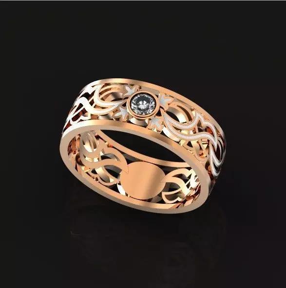 wedding ring unisek patterned enamel 455