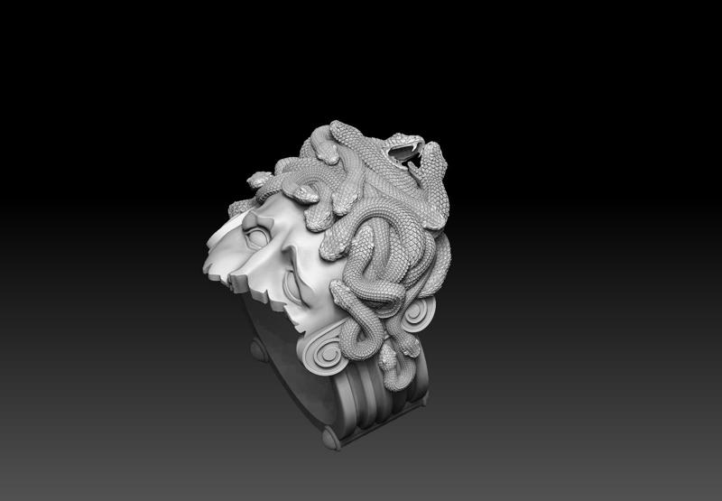 Medusa Ring with Athena Inside – STL 3D Model