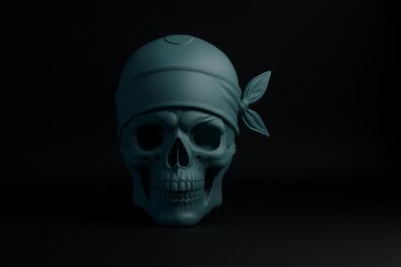 Pirate Skull with Bandana 3D Print Model – Detailed Skull Decor, Halloween Prop, Gothic Pirate