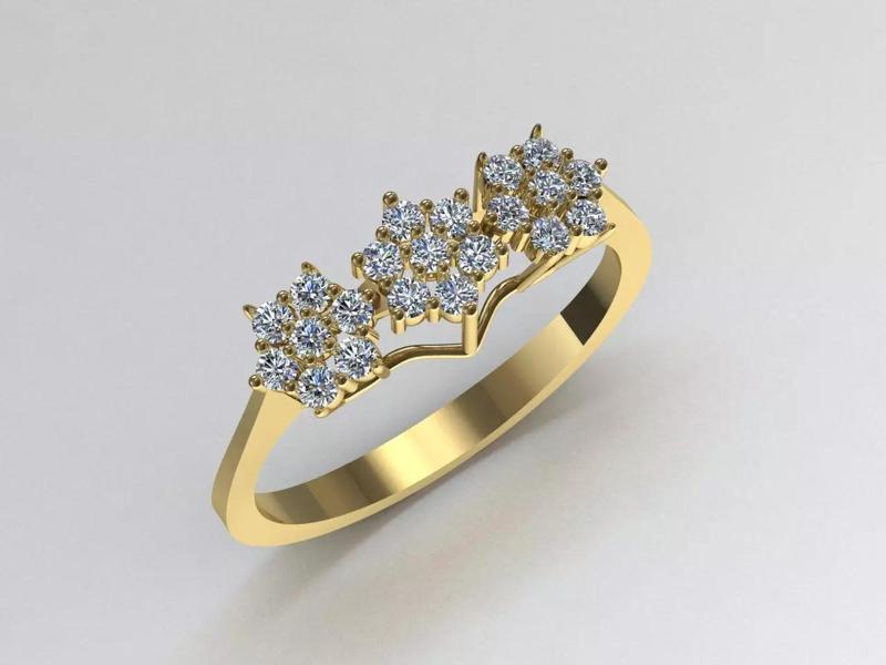 Three Flowers Ring