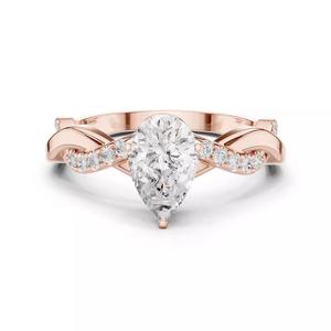 Twisted Shank Pear Cut Engagement Wedding Ring 3DM STL Video
