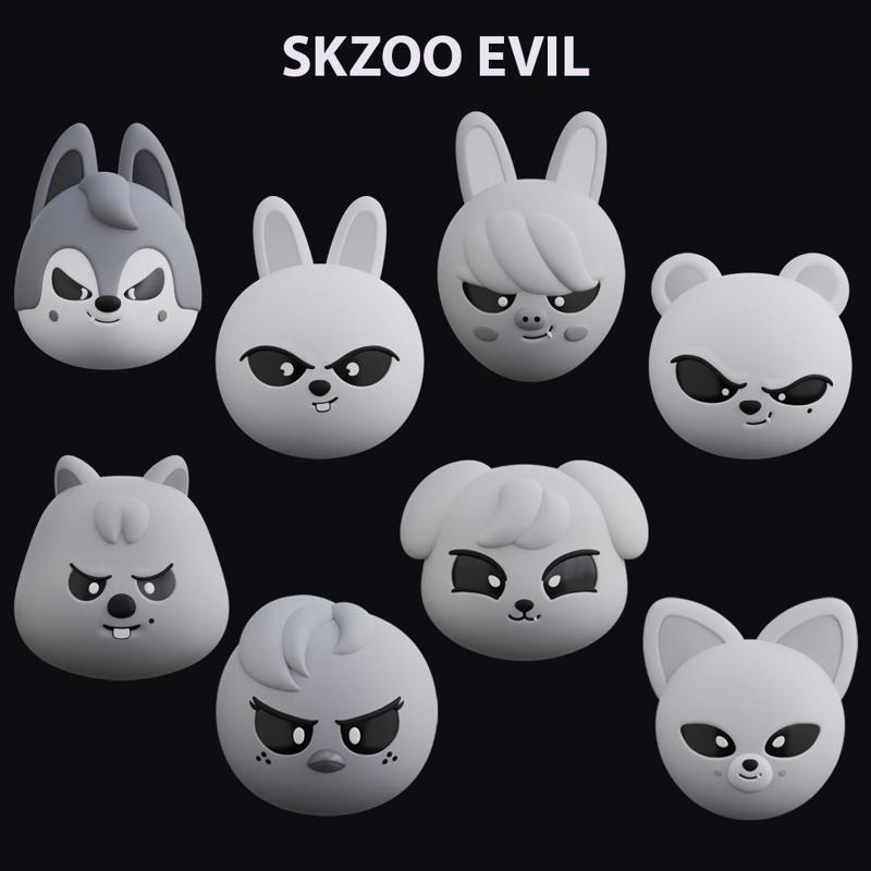 SKZOO EVIL HEADS STRAY KIDS KPOP + KEYCHAINS