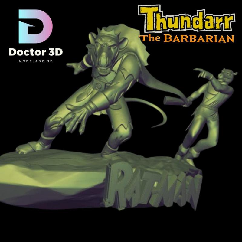 Thundarr the Barbarian-king rat man -diorama